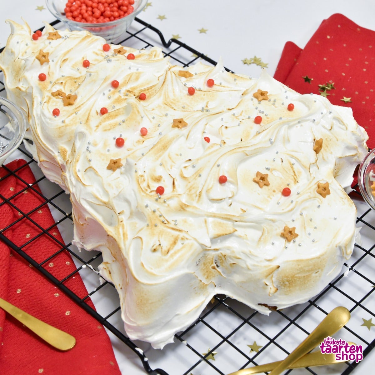 Limoncello Kerstboom taart met Meringue