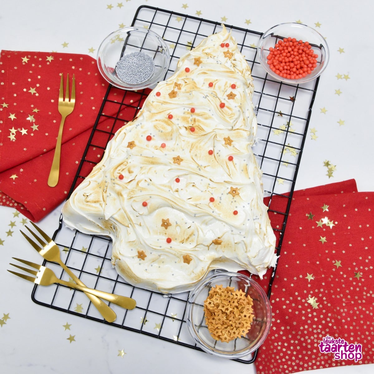 Limoncello Kerstboom taart met Meringue