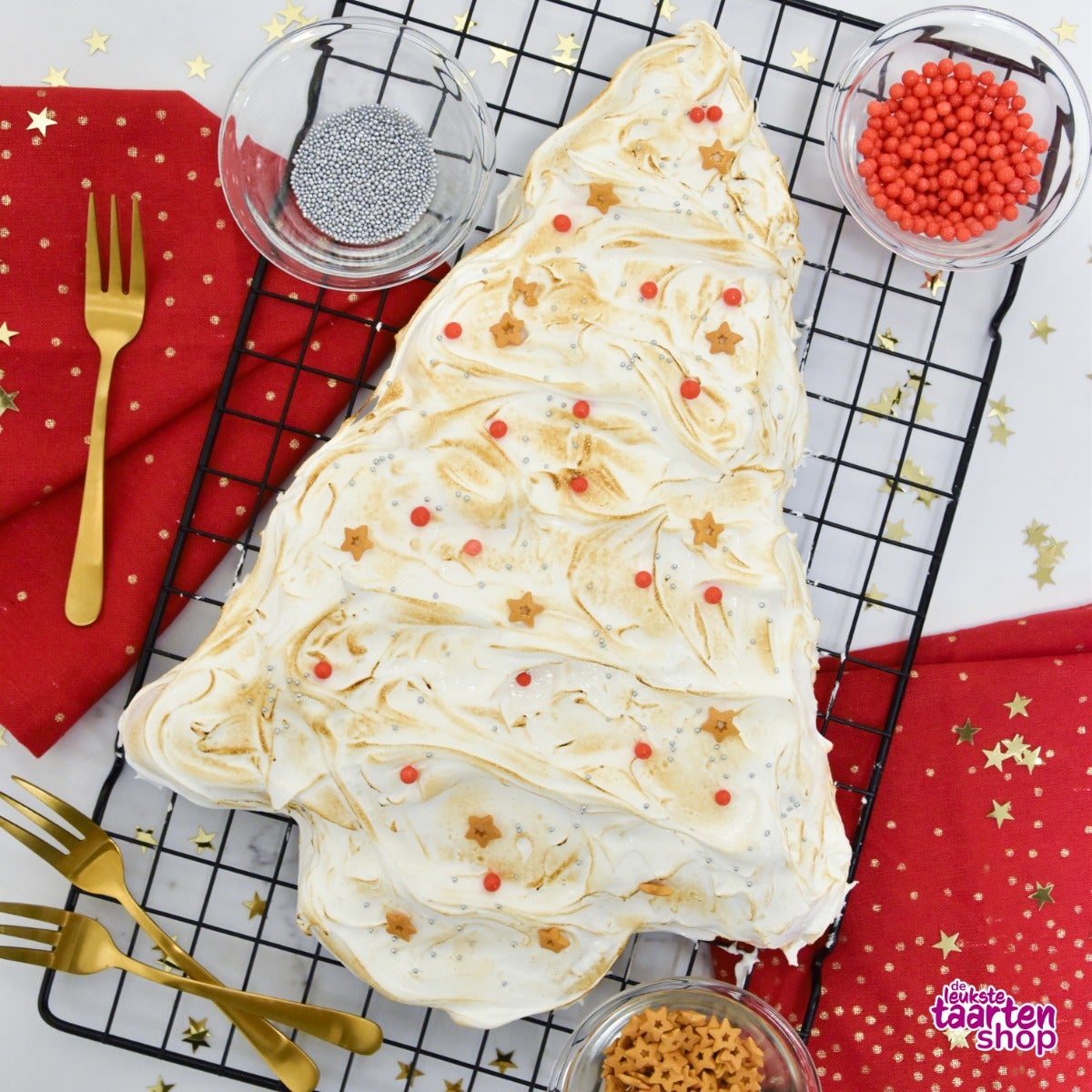 Limoncello Kerstboom taart met Meringue